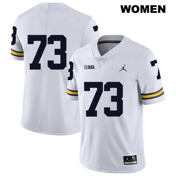 Women's NCAA Michigan Wolverines Jalen Mayfield #73 No Name White Jordan Brand Authentic Stitched Legend Football College Jersey QO25H42ML